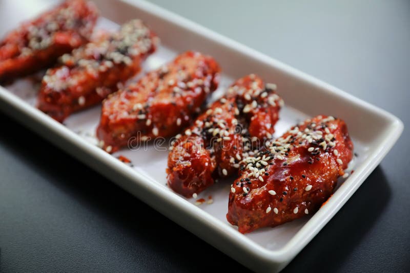 Koreaanse gebraden kip royalty-vrije stock fotografie