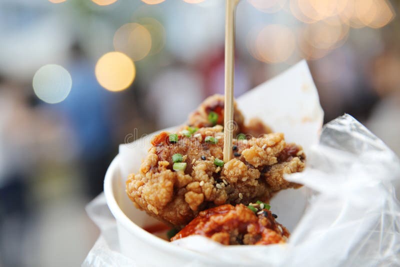 Koreaanse gebraden kip royalty-vrije stock afbeelding