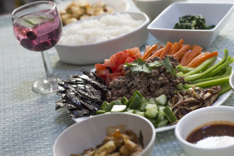 Korean Bibimbap Dinner stock photo. Image of cubed, eating 67560722