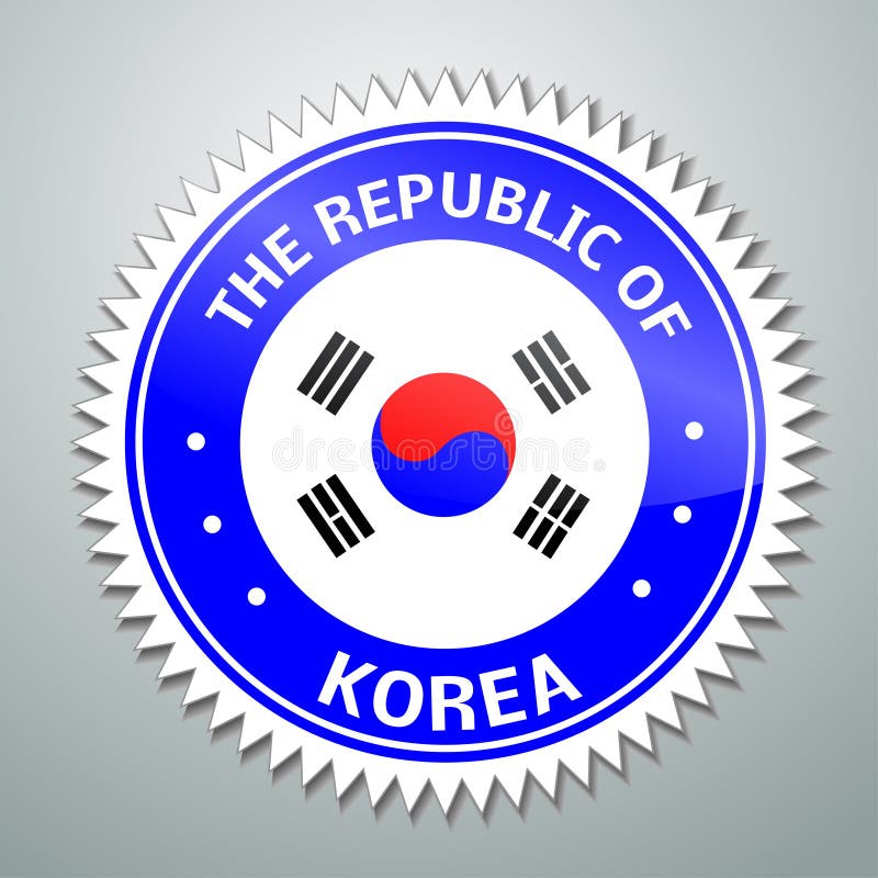 Korean flag label stock vector. Illustration of sign 32687279