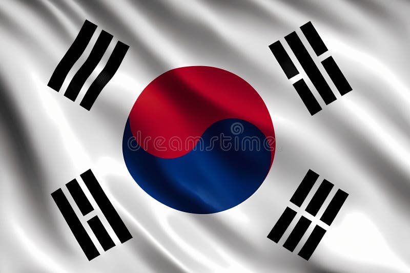 Korean flag waving stock illustration. Illustration of satin 271183445
