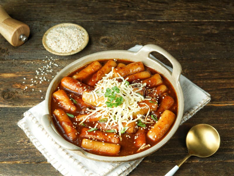Tteok-bokki, or Stir-fried Rice Cakes - Popular Korean Street Food Made ...