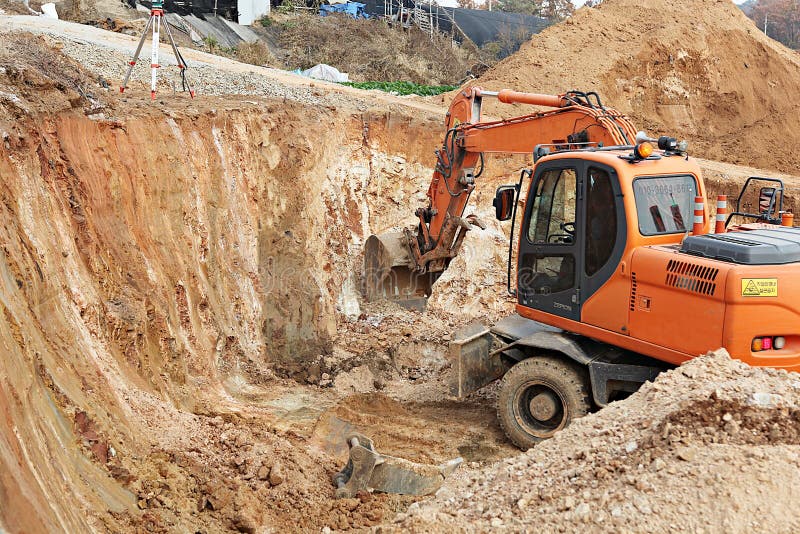 Heavyduty forklift korea editorial stock photo. Image of construction