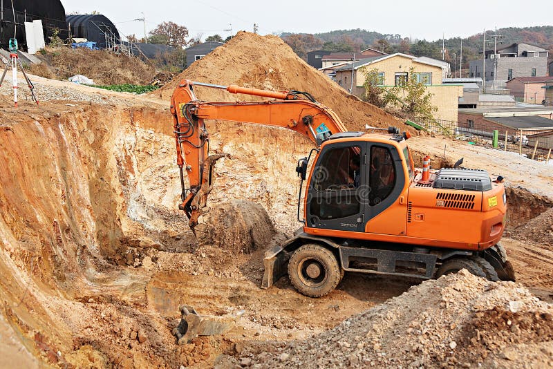 Heavyduty forklift korea editorial image. Image of equipment 208294685