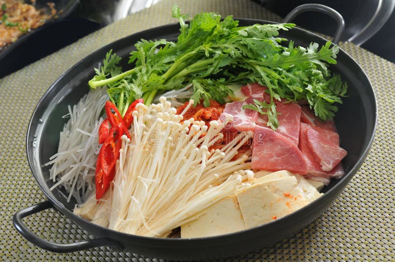 Korean hot pot stock photo. Image of food, iron, culinary 34650356