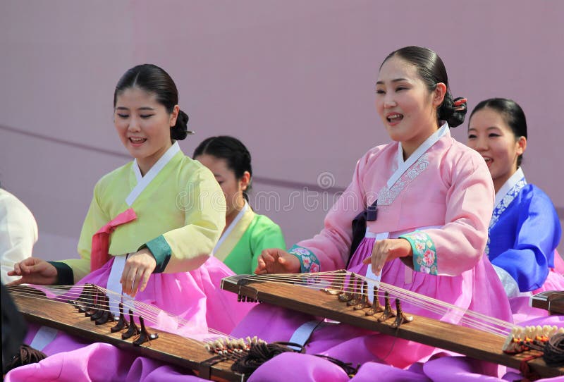 Folk celebrations in Seoul editorial photography. Image of korean
