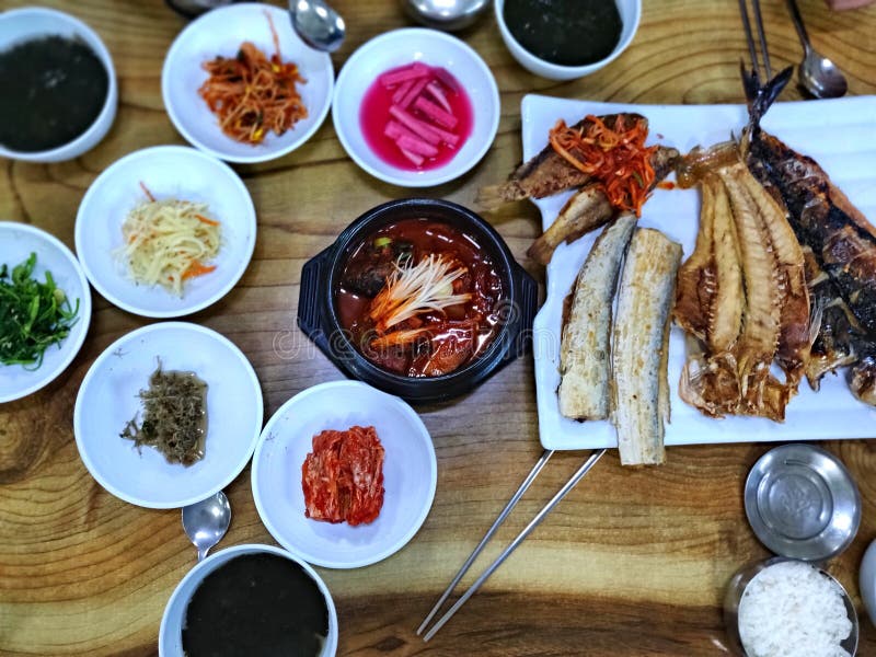 Korean Mackerel Dish with Kimchi and Er Seasoning Stock Image Image