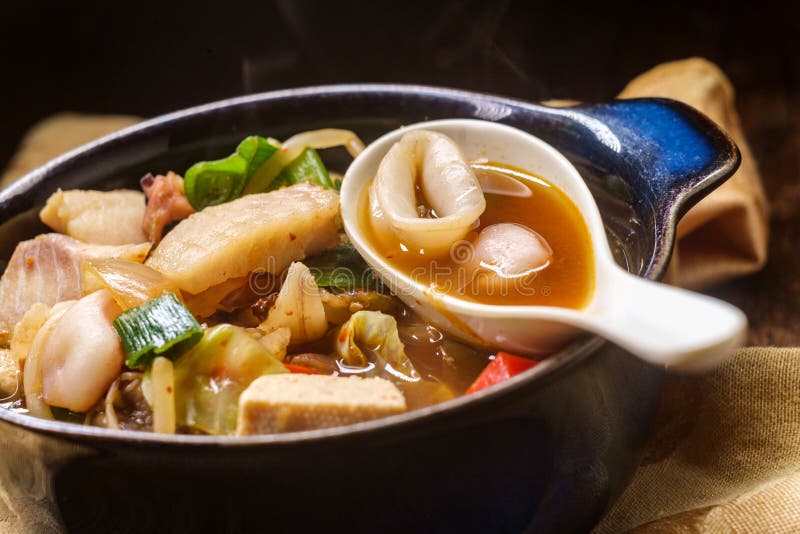 Korean Seafood Stew stock photo. Image of jeongolteul - 198880278