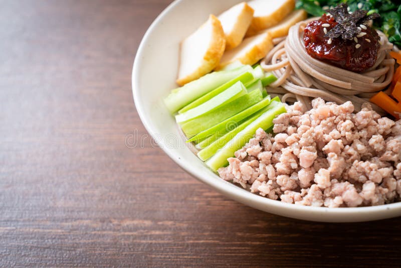Korean spicy cold noodles stock photo. Image of asian - 260703948
