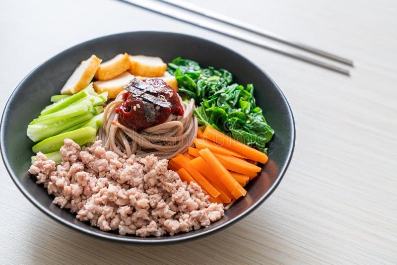 Korean spicy cold noodles stock photo. Image of korean - 236927494