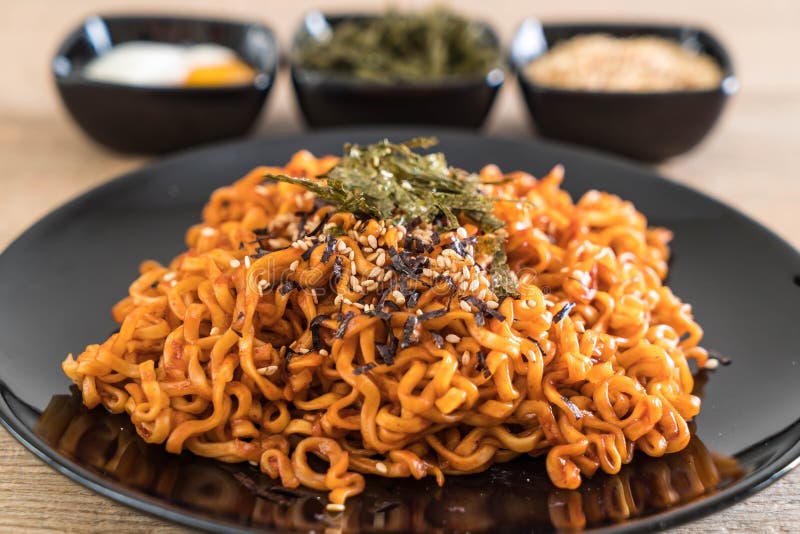 Korean Spicy Instant Noodles Stock Photo - Image of cuisine, noodles
