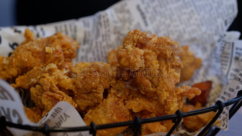 Korean Style Honey Fried Chicken. Korean Food. Stock Photo - Image of