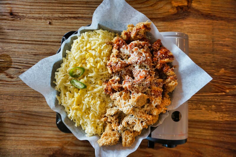Korean Styled Fried Chicken with Cheese Stock Image Image of oriental