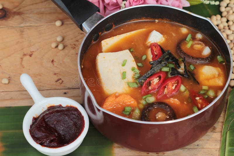 Korean Tofu Kimchi Soup Traditional is Delicious. Stock Image - Image
