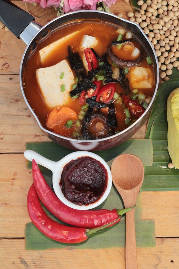 Korean Tofu Kimchi Soup Traditional is Delicious. Stock Image - Image