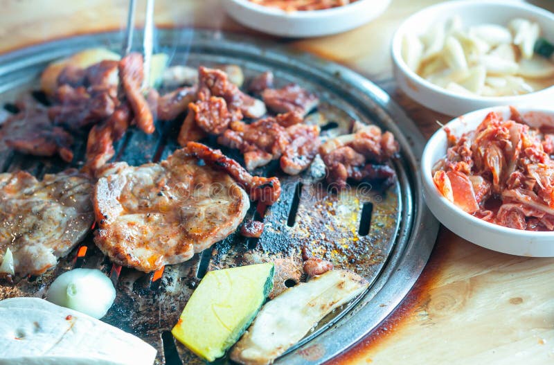 Korean Traditional Barbecue Pork Beef. Stock Image Image of plant