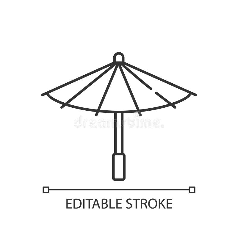 Korean umbrella linear icon royalty free illustration