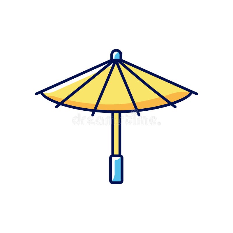 Korean umbrella RGB color icon stock illustration