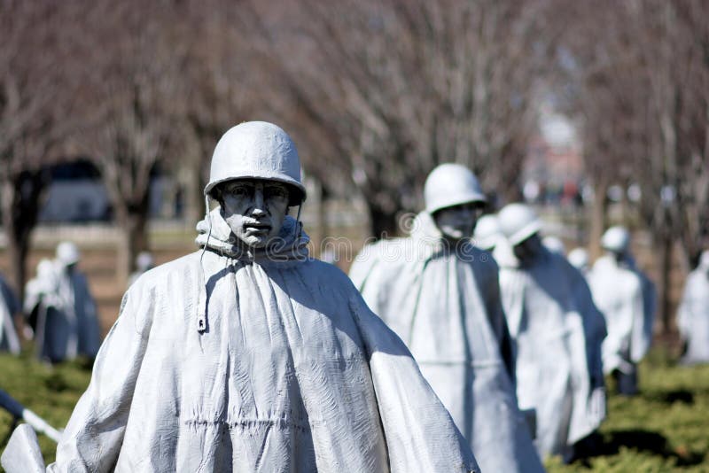 Koreansk krigsveteranminnesmärke, Washington DC royaltyfri bild Koreansk krigsveteranminnesmärke, Washington DC royaltyfri bild