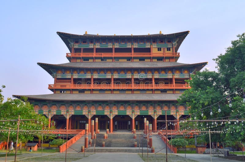 Koreyan Buddhist Monastery in Lumbini - birthplace of Buddha stock images