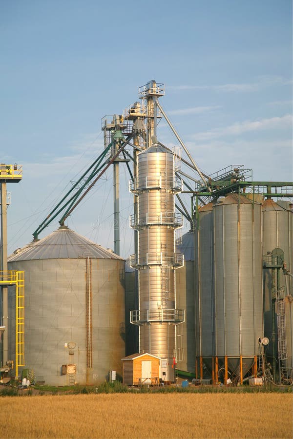 Modern commercial grain or seed silos in rural Prince Edward Island, Canada. Modern commercial grain or seed silos in rural Prince Edward Island, Canada.