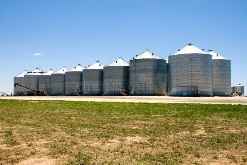Wheat silos, beside a railway siding in North-Western Victoria, Australia. Wheat silos, beside a railway siding in North-Western Victoria, Australia