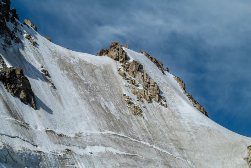 Ala Archa high mountain snow and glacier ice in Tian Shan, Free Korea peak