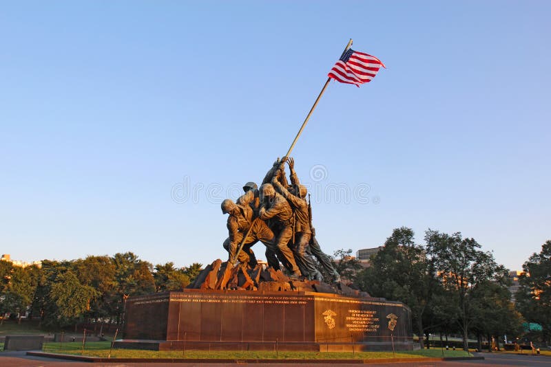 Korpusu piechoty morskiej Wojenny pomnik w Arlington, Virginia zdjęcia stock Korpusu piechoty morskiej Wojenny pomnik w Arlington, Virginia zdjęcia stock
