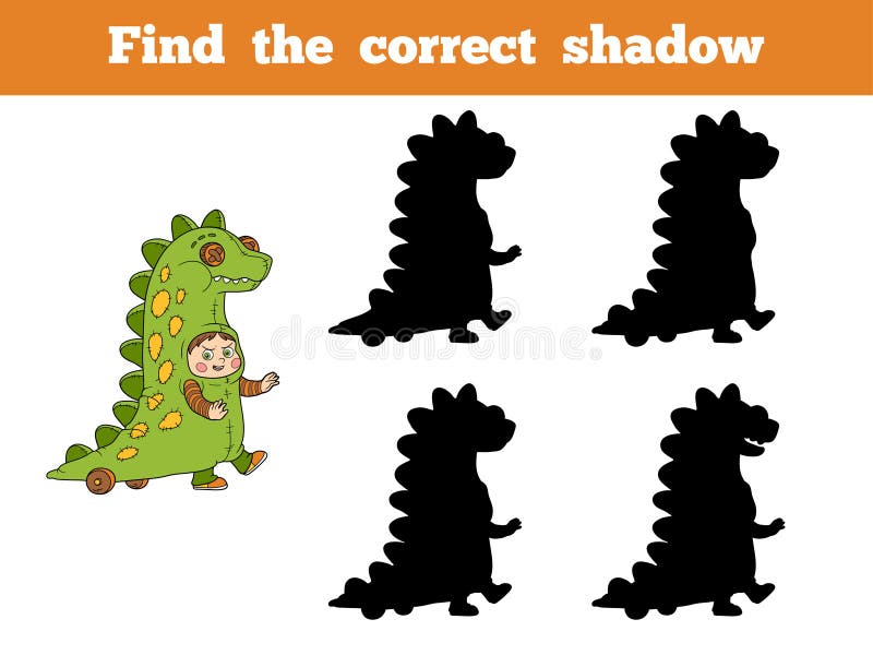 Korrekt skugga för fynd: Allhelgonaaftontecken (dinosauriedräkt) royaltyfri illustrationer