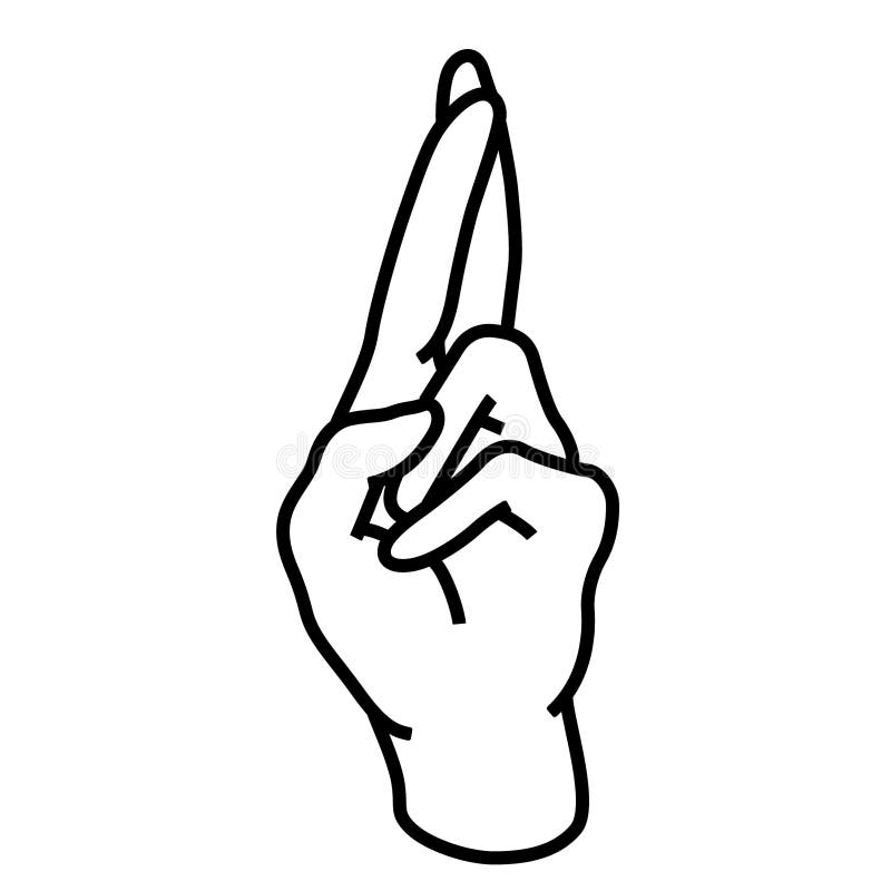 Korsad fingervektorillustration vid crafteroks royaltyfri illustrationer Korsad fingervektorillustration vid crafteroks royaltyfri illustrationer