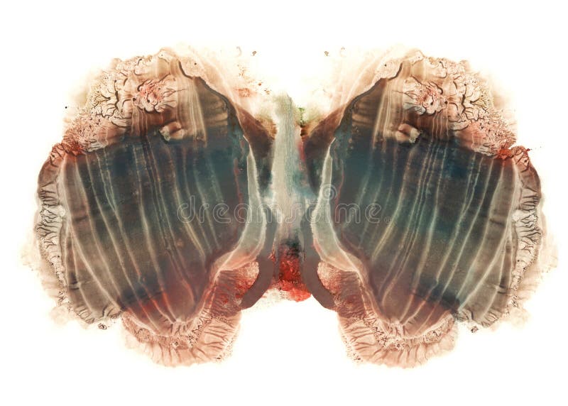 Kort av rorschachinkblotprovet slösar och bryner vattenfärgfläcken stock illustrationer Kort av rorschachinkblotprovet slösar och bryner vattenfärgfläcken stock illustrationer