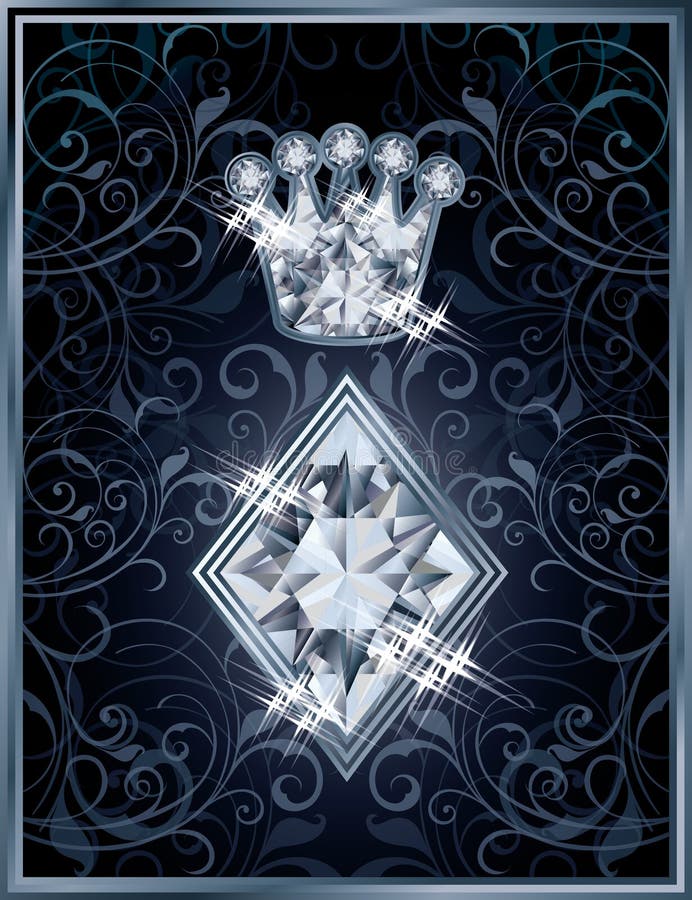 Kort för Diamond Poker diamantkunglig person royaltyfri illustrationer