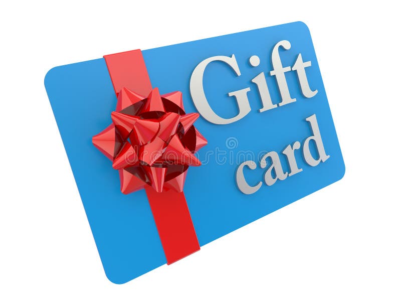 Isolated gift card with ribbon. Isolated gift card with ribbon.