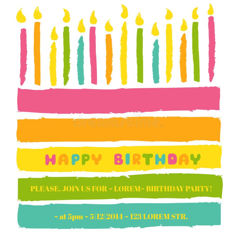 Kort för lycklig födelsedag och partiinbjudan