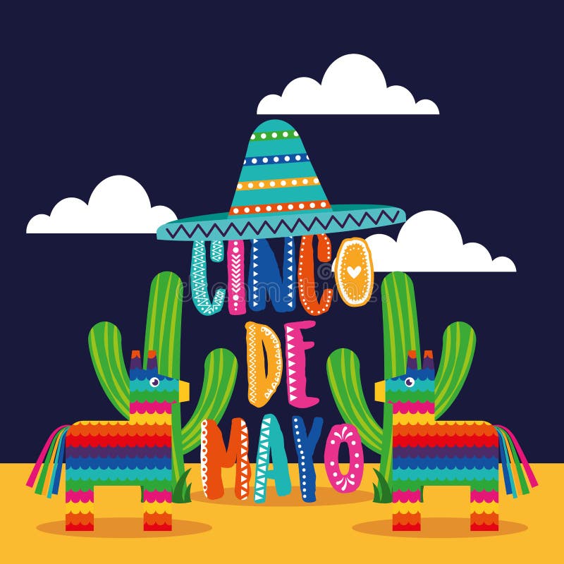 Kort f?r Mexico cincode mayo vektor illustrationer Kort f?r Mexico cincode mayo vektor illustrationer