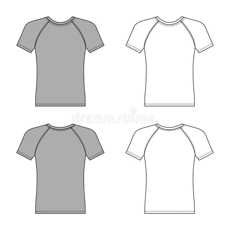 Korte kokerraglan t-shirt royalty-vrije illustratie Korte kokerraglan t-shirt royalty-vrije illustratie