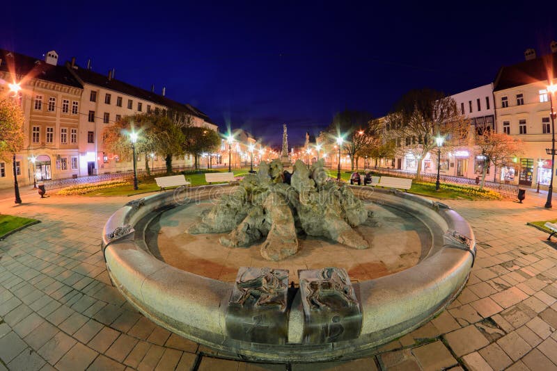 Kosice fountain fisheye royalty free stock photography Kosice fountain fisheye royalty free stock photography