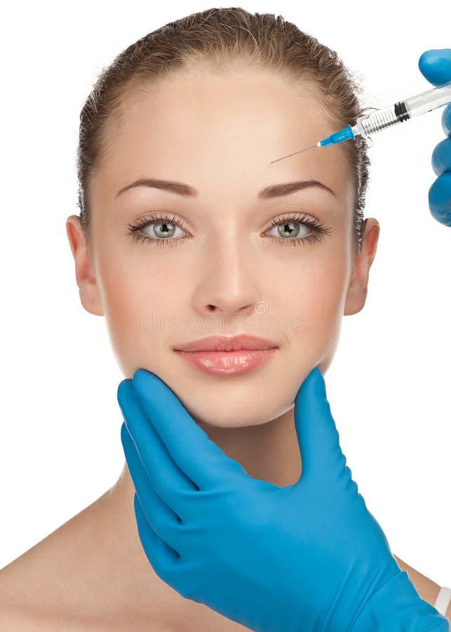 Kosmetische injectie van botox royalty-vrije stock afbeeldingen Kosmetische injectie van botox royalty-vrije stock afbeeldingen