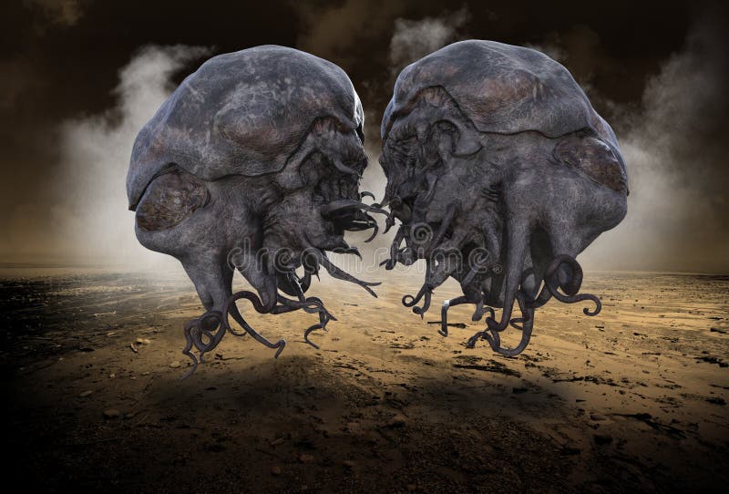 Kosmiczni kosmici, kosmici ilustracja wektor