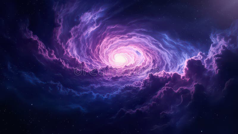 Kosmischer Nebel in Purpur und Blau stock abbildung