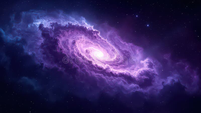 Kosmischer Nebel in Purpur und Blau vektor abbildung