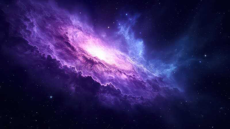 Kosmischer Nebel in Purpur und Blau vektor abbildung