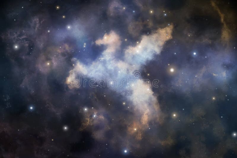 Kosmischer Nebelfleck pegasusshaped lizenzfreie abbildung