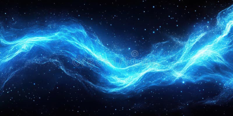 Kosmisk blå energivåg vektor illustrationer