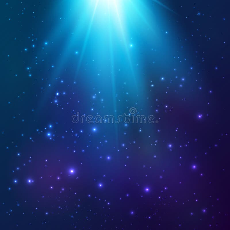 Kosmisk ljus bakgrund för ljus blå vektor