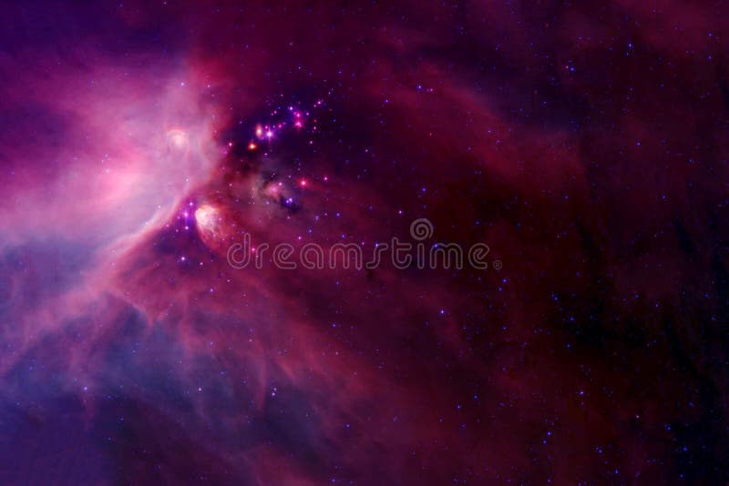 Kosmisk nebuli, djupt utrymme I rosa, med stjärnor NASA tillhandahöll delar av denna bild arkivfoton