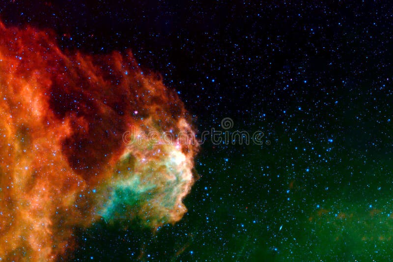 Kosmisk nebuli, djupt utrymme Med galaxer av olika färger NASA tillhandahöll delar av denna bild arkivfoton