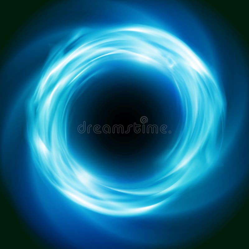 Kosmisk vektorbakgrund med glödande virvel för blått