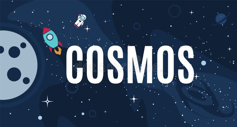 Kosmos-Designhintergrund des Vektors flacher stock abbildung Kosmos-Designhintergrund des Vektors flacher stock abbildung