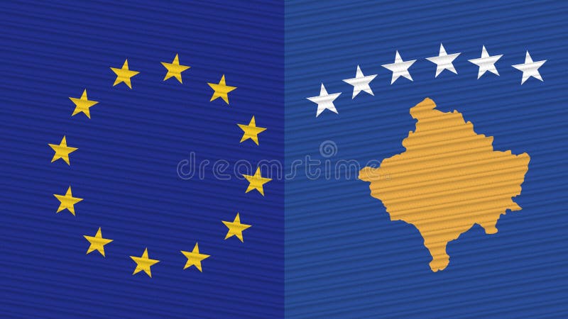 Map Of Kosovo With European Union Flag Stock Vector - Illustration of ...